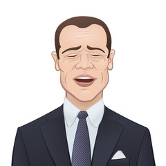 Businessman in a Suit and Tie on White Background