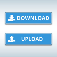 Download and upload flat buttons