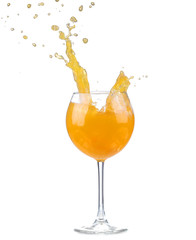 Fototapeta na wymiar Orange cocktail with splashes. Vector illustration
