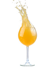 Orange cocktail with splashes. Vector illustration