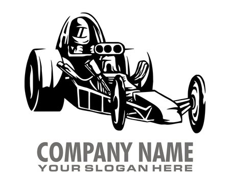hot rod, stock car logo image vector