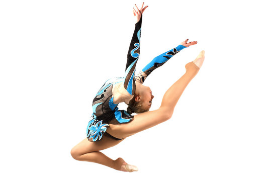 Professional gymnast jumping