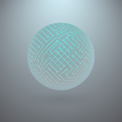 Abstract Sphere of Electronic Circuitry