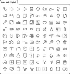 vector contour set of web icons 