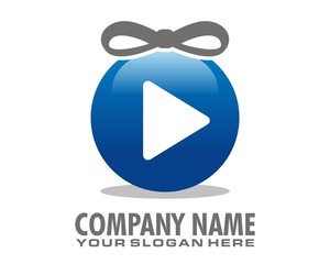 blue symbol play logo image vector