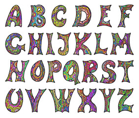 Fantasy hand drawn font.