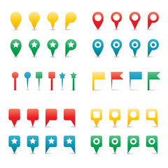 Colorful Map Pins.