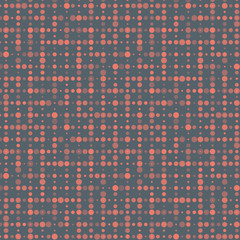 Red Gray Dot Pattern. Vector Background.