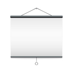 Projector Screen Isolated on White.