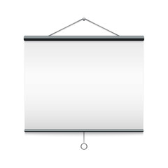Projector Screen Isolated on White.