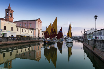 Naklejka na ściany i meble Cesenatico, Italy, fishing harbor designed by Leonardo da Vinci