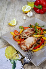 Fried pork with peppers
