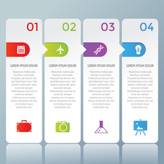 Infographic with bar and rounded corner chart with icon