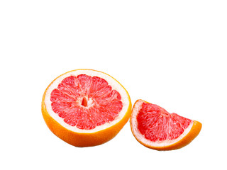Fototapeta na wymiar Grapefruit with segments on a white background