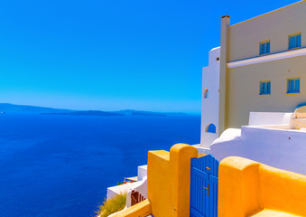 Obraz premium in Oia the most beautiful village of Santorini island in Greece