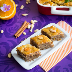 Baklava with walnut and almonds