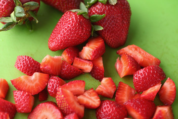 Strawberries whole and chopped