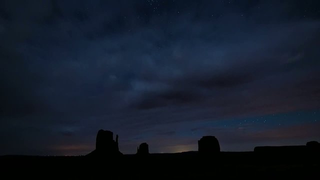 Time lapse stellar sky over the Monument Valley, Arizona