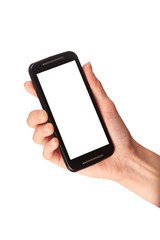 Hand holding mobile phone