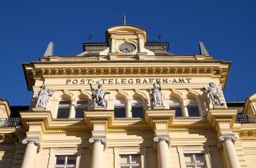 Obraz premium The post office from the imperial times of Austria in the town of Bad Ischl 