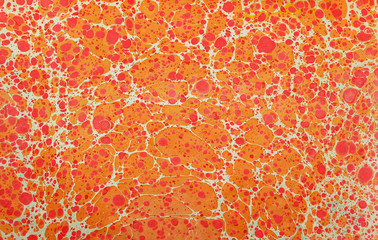 Red yellow spotted ebru