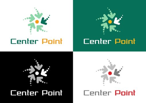 Center Point Logo, Combined From Arrows Moving To Center Point