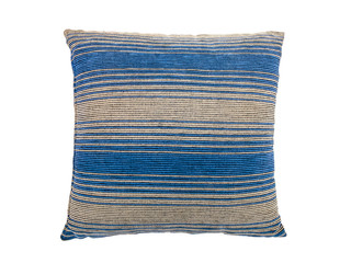 Striped blue pillow