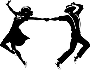Obrazy na Plexi  Sylwetka tańczącej pary