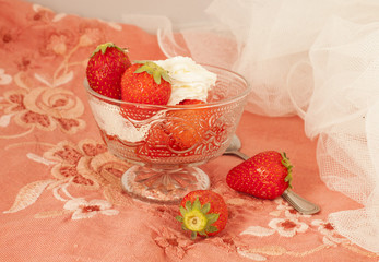 Dessert with strawberries