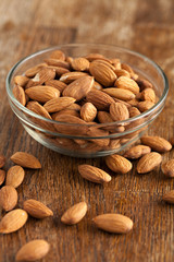 Bowl of Organic Raw Almonds
