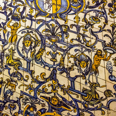 Ceramic tile, museum Azulejo, Lisbon, Portugal.