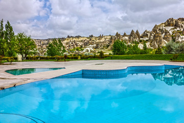 Goreme, Cappadocia, Turkey. Open swimming pool