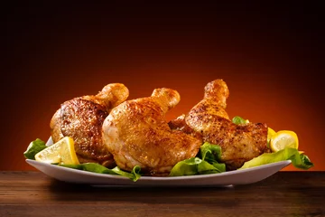 Rolgordijnen Grilled chicken leg  © Jacek Chabraszewski