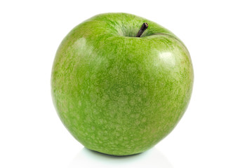The isolated green apple on a white background.