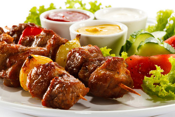 Grilled meat and vegetables 