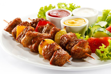 Grilled meat and vegetables 