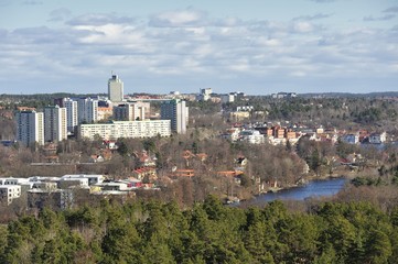 Fototapeta na wymiar High angle view of Stockholm.