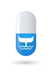 Blue pill icon with a whale tail