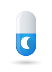 Blue pill icon with a moon