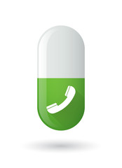 Green pill icon with a phone