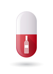 Red pill icon with a bottle