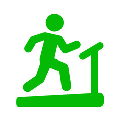 Icono aislado cinta de correr verde