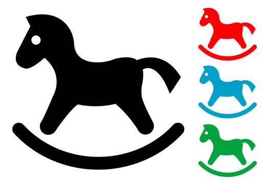 Pictograma caballo de juguete con varios colores