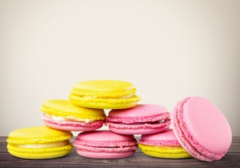 Macaron, isolated, dessert.