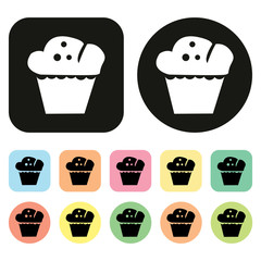 Cupcake icon. Bakery icon. pastry icon
