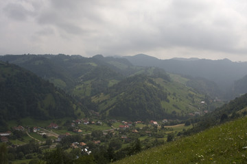 Fototapeta na wymiar The landscape of the Carpathian Mountains