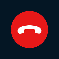 Vector modern phone icon in red circle