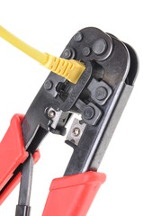 Crimping tool with a computer network cable