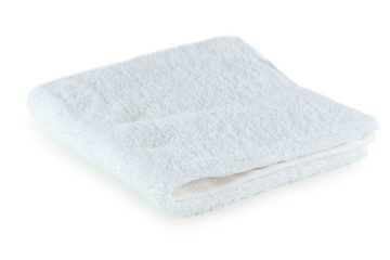Fototapeta na wymiar White towel isolated on white