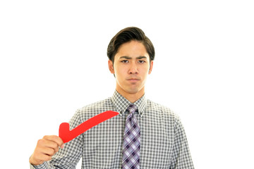 怒った表情のビジネスマン